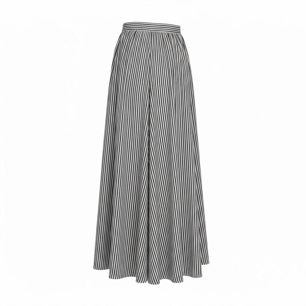 FRONTIER CLASSICS Pinstripe Walking Maxi Skirt - Black/White SZ M